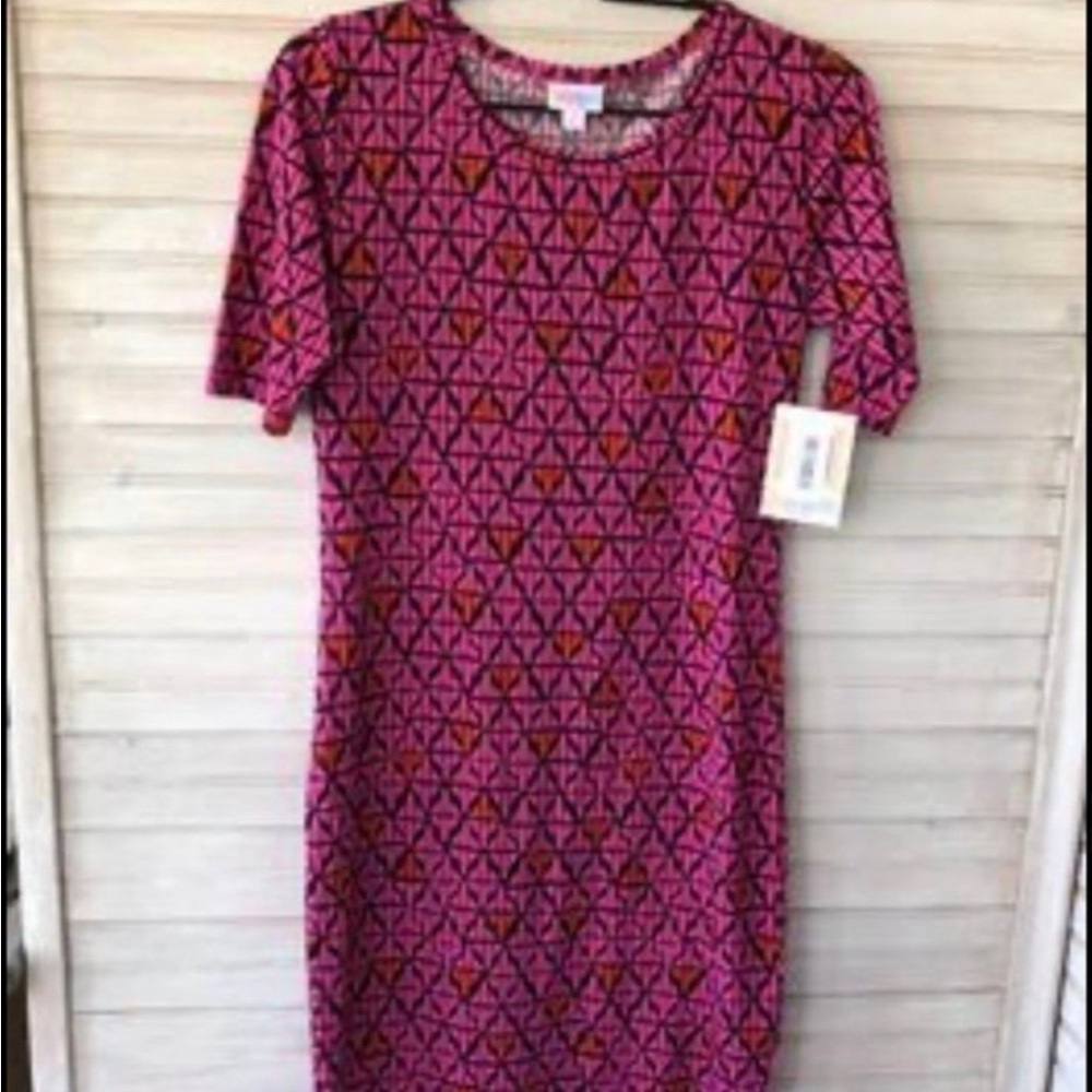 NWT LuLaRoe Julia Dress Women’s S Geometric Pink Dress